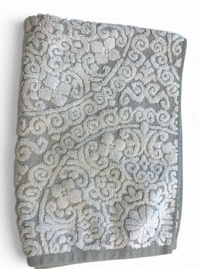 Peri Home Thick  Gray Textured Cotton Towel Set 2 Bath and 1 Hand